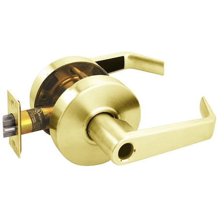 Arrow Lock Grade 2 Storeroom Cylindrical Lock, Sierra Lever, Conventional Less Cylinder, Bright Brass Finish RL12-SR-03-LC